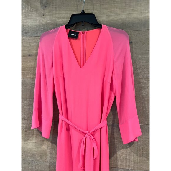 AKRIS pink silk knee length dress size US 4 - Picture 5 of 12